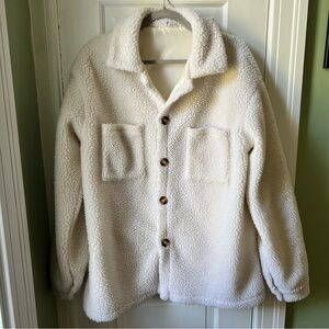 Cozy White Oversized Sherpa Jacket